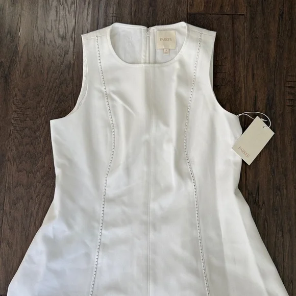 Parker White Sleeveless A-Line Dress - Picture 2 of 5